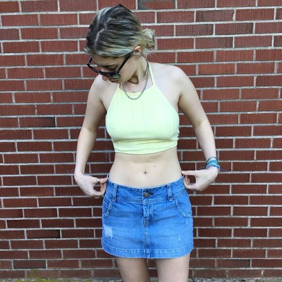 TOBI Yellow Triangular Halter with Ties - Picture 3 of 8